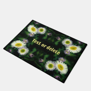 Wild Fleabane Daisy Flower Abstract Personalised Doormat