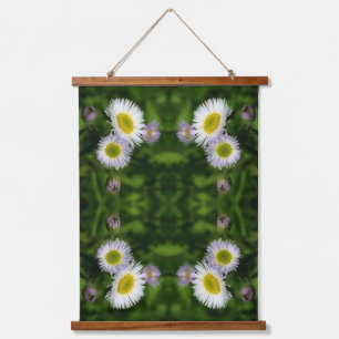 Wild Fleabane Daisy Flower Close Up Abstract Hanging Tapestry