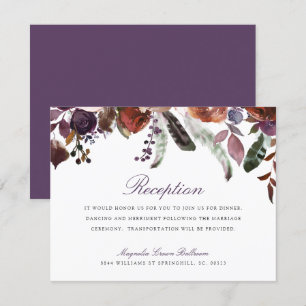 Wild Floral Bloom   Reception Insert Invitation