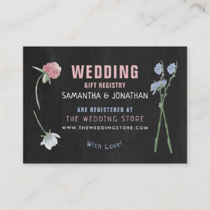 Wild Floral Chalkboard, Gift Registry Card