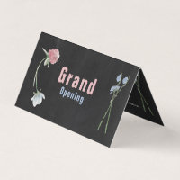 Wild Floral Chalkboard Grand Opening Ceremony Card
