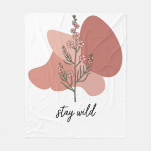 Wild Floral Design Fleece Blanket