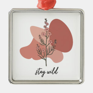 Wild Floral Design Metal Ornament