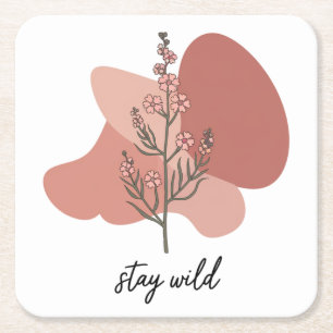 Wild Floral Design Paper Coaster