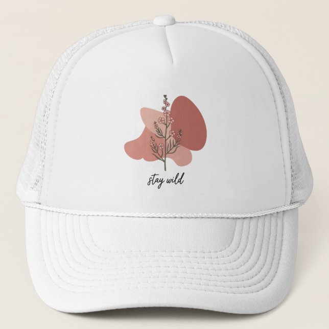 Wild Floral Design Trucker Hat (Front)