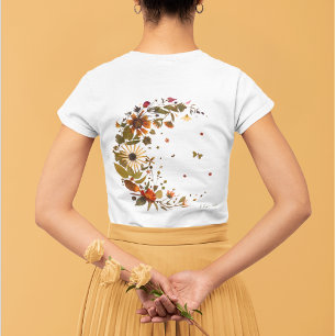 Wild Floral Moon l Original Pressed Flower Art T-Shirt