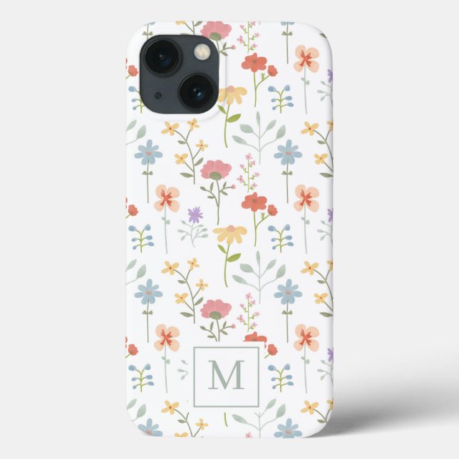 Wild Floral Pattern Monogram Case-Mate iPhone Case (Back)