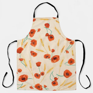 Wild floral seamless pattern on a light background apron