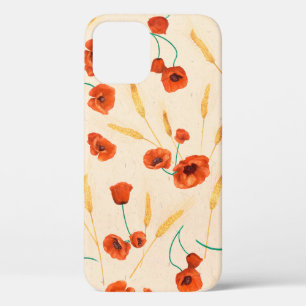 Wild floral seamless pattern on a light background iPhone 12 case
