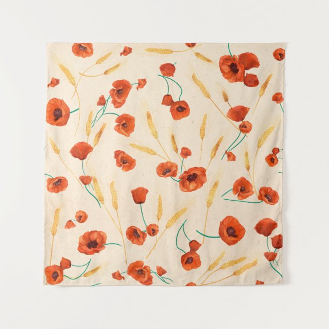 Wild floral seamless pattern on a light background tapestry (Front)