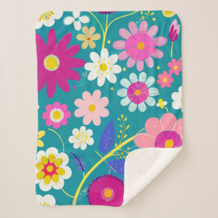 Wild Floral  Sherpa Blanket