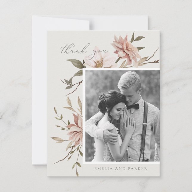 Wild Florals Thank You Card (Front)