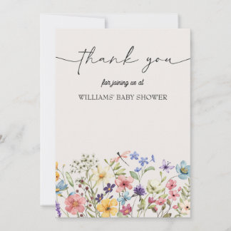 Wild Flower Baby Shower Thank You Cards