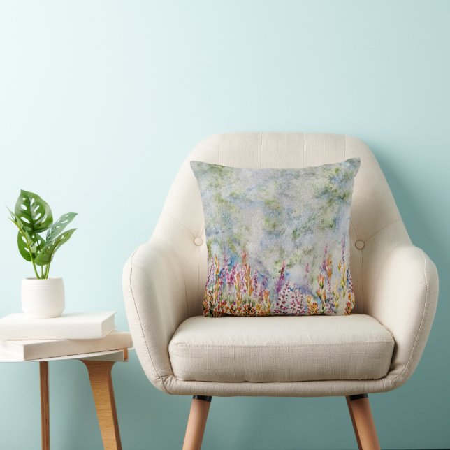 Wild Flower Beauty Throw Pillow (Chair)