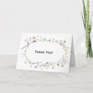 Wild Flower Bloom Thank You Folded Card