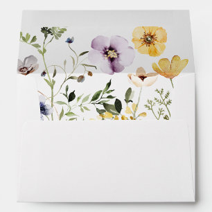 Wild flower blooms invitation envelopes 5x7
