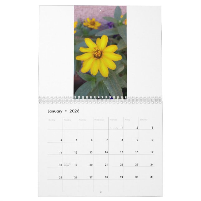 wild flower calender calendar (Jan 2026)