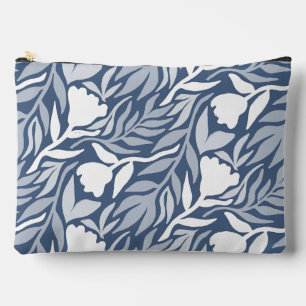 Wild Flower Cascade White & Blue Accessory Pouch