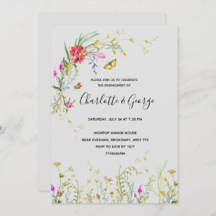 Wild flower Engagement Party Invitation