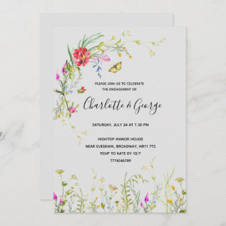 Wild flower Engagement Party Invitation