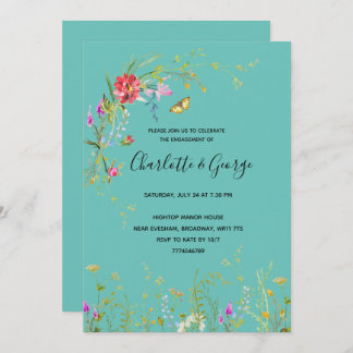 Wild flower Engagement Party Invitation