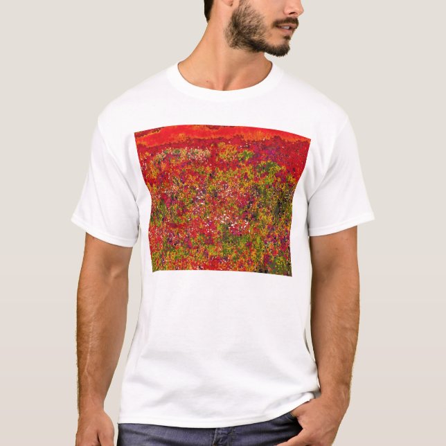 Wild Flower Field Painting T-shirt (Front)