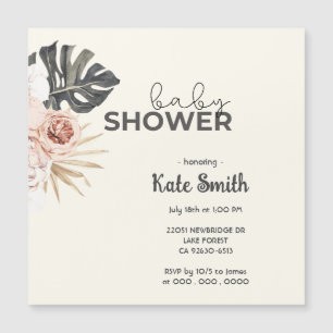 Wild Flower Flowers Estetic Baby Shower Magnetic Invitation