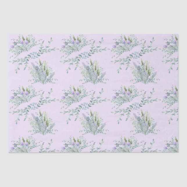 Wild Flower Herbal Lavender Pastel Tissue Paper (Front)