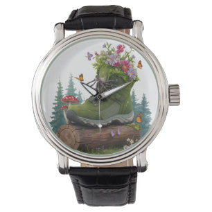 Wild flower hiking boots watch