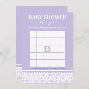 Wild Flower Mason Jar and Lace Baby Shower Bingo Invitation