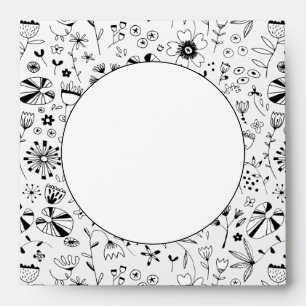 Wild Flower Monochrome Modern Envelope