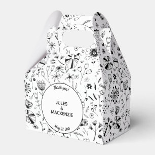 Wild Flower Monochrome Modern Favour Box