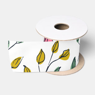 Wild Flower Pattern-Colorful Wild Flower-Floral Satin Ribbon