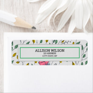 Wild Flower Pattern-Colourful Wild Flower-Floral Return Address Label