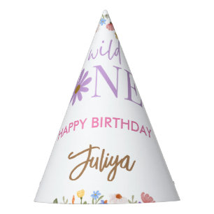 wild flower purple 1st Birthday Party Hat