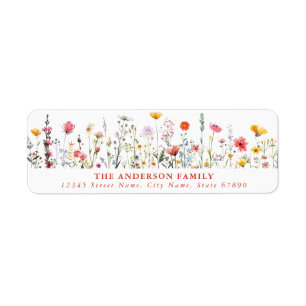 Wild Flower Return Address Labels