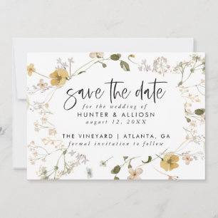 Wild Flower Save the Date Invitation