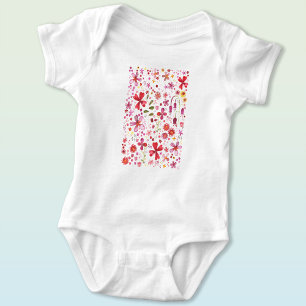 Wild Flower Watercolor Baby Bodysuit