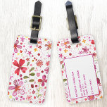 Wild Flower Watercolor Modern Personalised Luggage Tag<br><div class="desc">Bright and happy watercolor wildflower and leaves painting of a wildly overgrown garden. Perfect for gardeners,  nature lovers and florists.  Change the contact information on the reverse.</div>