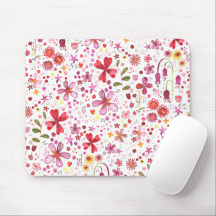 Wild Flower Watercolor Mouse Pad