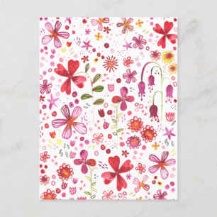 Wild Flower Watercolor Postcard