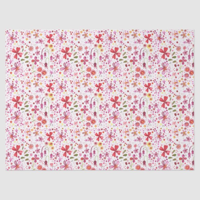 Wild Flower Watercolor Tissue Paper (Front)