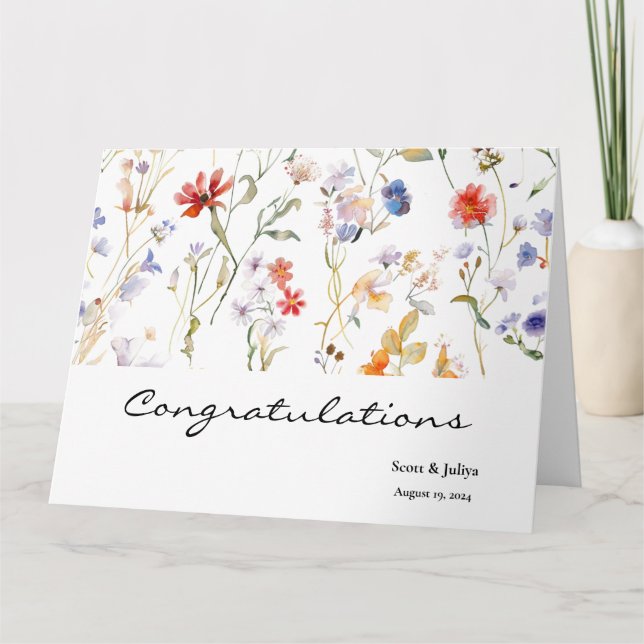  Wild flower wedding greeting Card (Front)