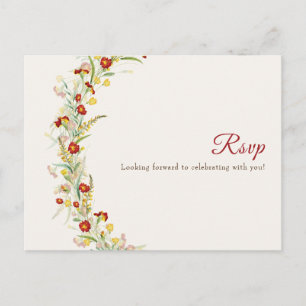 Wild Flower Yellow Marigold Foliage Wedding Postcard