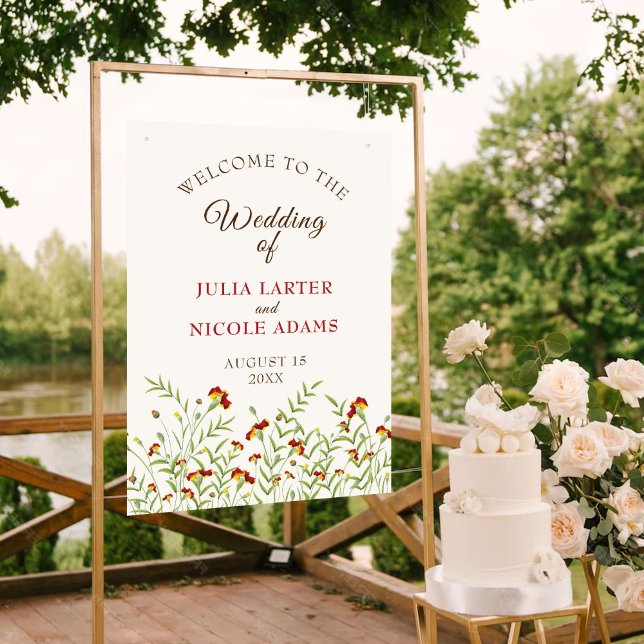 Wild Flower Yellow Marigold Foliage Wedding Poster (Creator Uploaded)