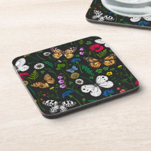 Wild flowers and butterflies 2 coaster