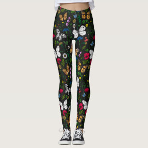 Wild flowers and butterflies 2 leggings