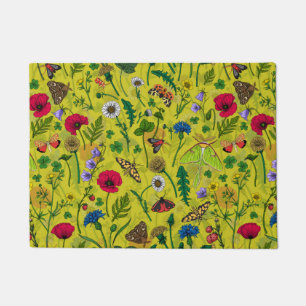 Wild flowers and butterflies doormat