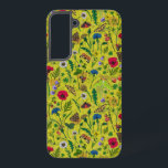 Wild flowers and moths on green samsung galaxy case<br><div class="desc">Hand-painted collection of various wild flowers.</div>