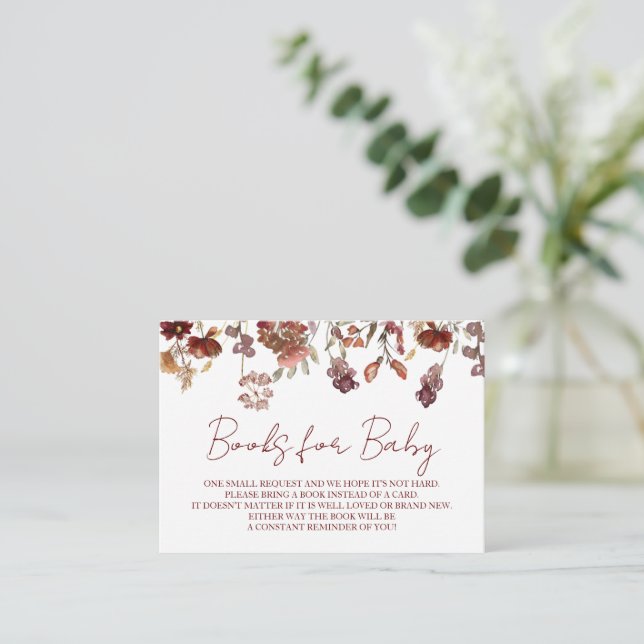 Wild Flowers Baby Shower, Fall Book Request Enclosure Card (Standing Front)